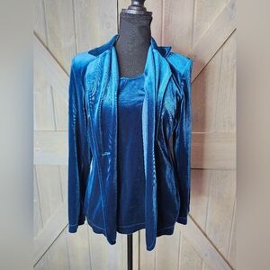 Vintage Notations Velvet Blouse sz PL